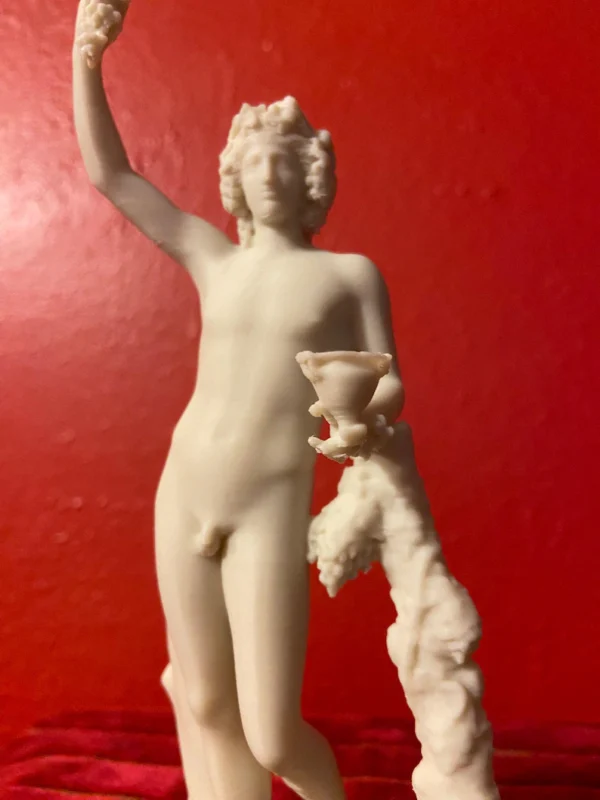 Dionysus, the Greek God of wine, fertility, and theater (bone white Lararium size)
